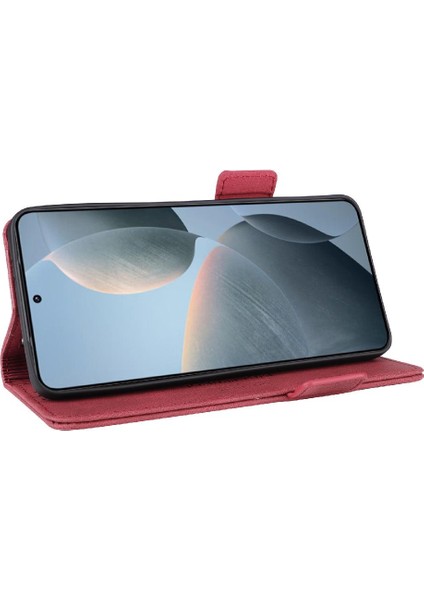 Xiaomi Poco F6 Pro Deri Kart Tutucu ile Folio Flip Case (Yurt Dışından)