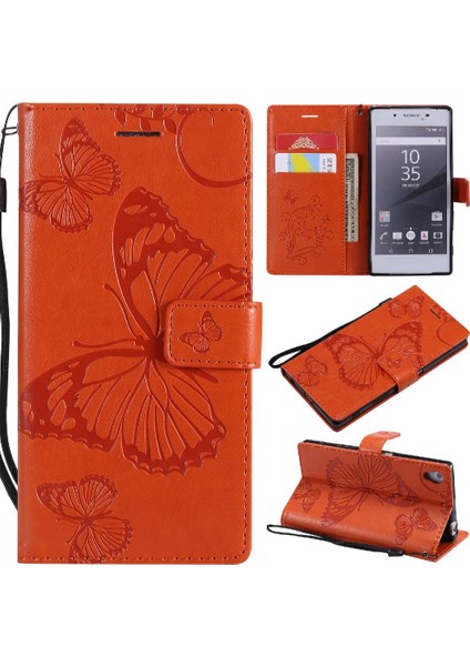 Sony Xperia Z5 Flip Kickstand Manyetik Kapak Için Flip Case Kart Yuvası ile (Yurt Dışından)