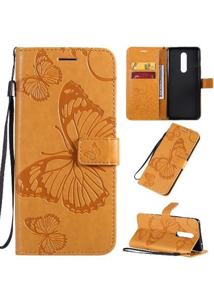 Kart Yuvası Standı ile Oneplus 8 Flip Kickstand Pu Deri Için Flip Case (Yurt Dışından)