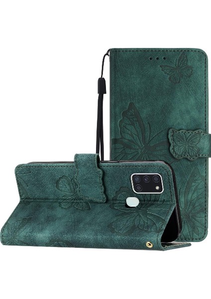 Samsung Galaxy A21S Için Flip Case Kart Yuvaları Tutucu Pu Deri Cüzdan (Yurt Dışından)