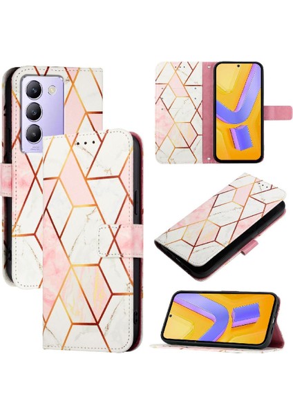 Vivo Y200E 5g Pu Deri Mermer Desen Cüzdan Kickstand Için Kılıf (Yurt Dışından) fiyatları
