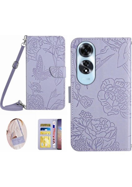 Oppo A60 4g Deri Cüzdan Için Flip Case Yumuşak Pu Deri Kelebekler ve &amp; (Yurt Dışından)