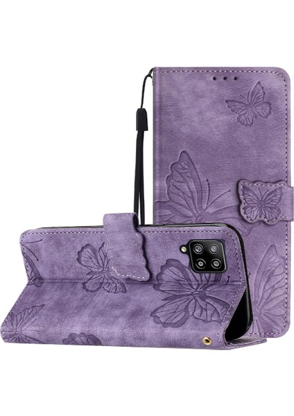 Samsung Galaxy A22 4g Için Flip CASE/M22 4g Kart Yuvaları Tutucu Manyetik Pu (Yurt Dışından)
