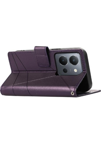 Vivo Y36 Kickstand Şok Emici Üç Kart Yuvaları Için Flip Case (Yurt Dışından)