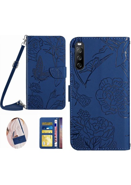 Kart Sahibi ve Uzun Pu ile Sony Xperia 10 Vi Deri Cüzdan Için Flip Case (Yurt Dışından)