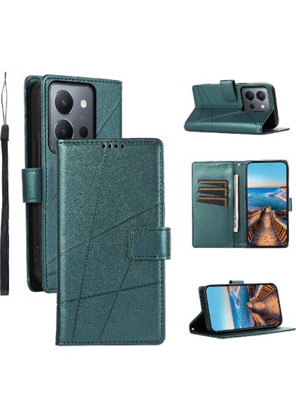 Vivo Y36 Kickstand Şok Emici Üç Kart Yuvaları Için Flip Case (Yurt Dışından)