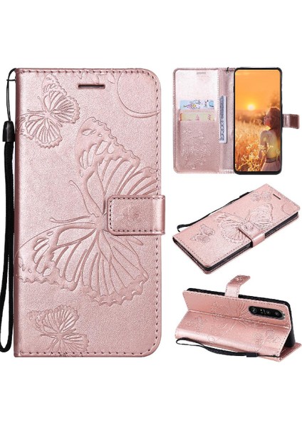 Kart Yuvası Standı ile Sony Xperia 1 Iii Için Flip Case Pu Deri Manyetik (Yurt Dışından)