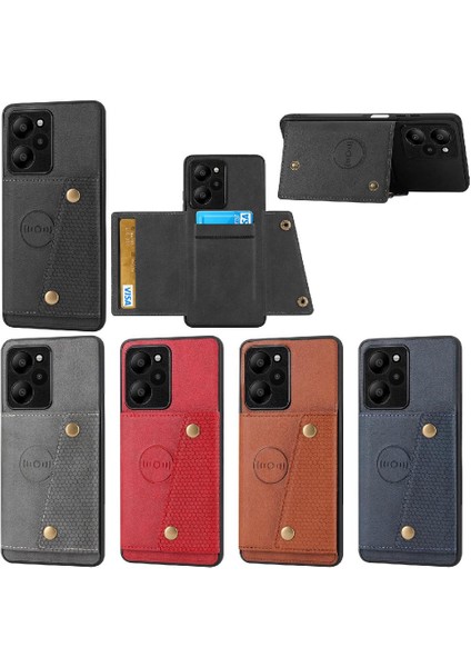 Cüzdan Kılıf Xiaomi Poco X5 Pro Kickstand Cüzdan Kılıf Buit Demir Kart (Yurt Dışından)