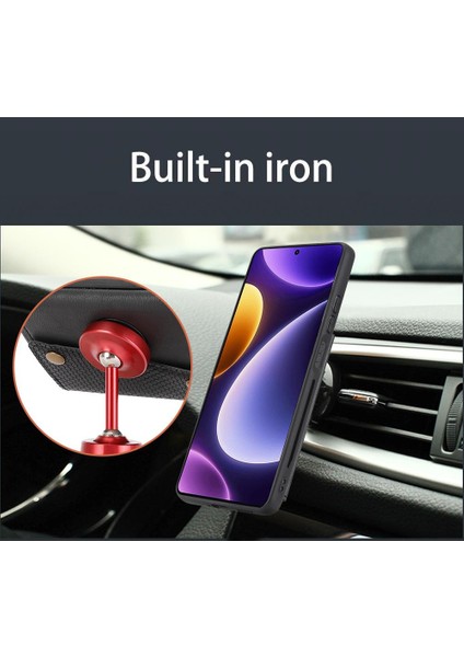 Cüzdan Kılıf Xiaomi Poco X5 Pro Kickstand Cüzdan Kılıf Buit Demir Kart (Yurt Dışından)
