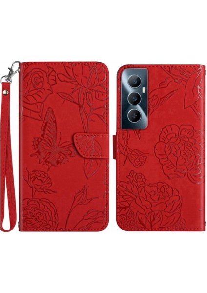 Bilek Kayışı ile Realme C65 4g Pu Deri Flip Kapak Için Flip Case ve (Yurt Dışından)
