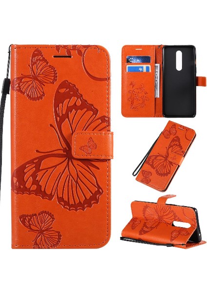 Kart Yuvası Standı ile Oneplus 8 Flip Kickstand Pu Deri Için Flip Case (Yurt Dışından)