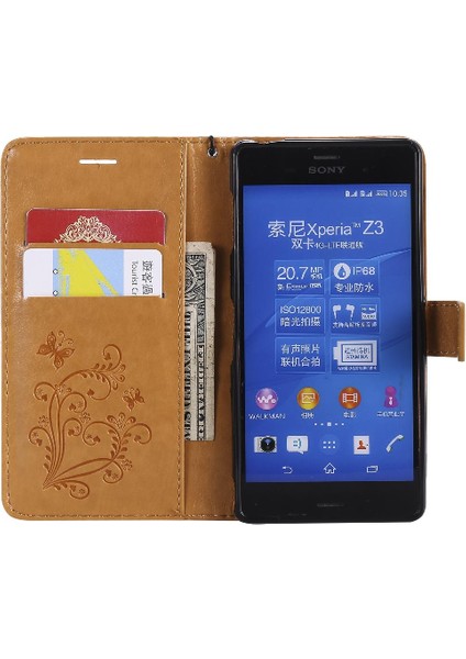 YH Mall Sony Xperia Z3 Için Flip Case Kart Yuvası Standı ile Manyetik Kapak Pu Flip (Yurt Dışından)