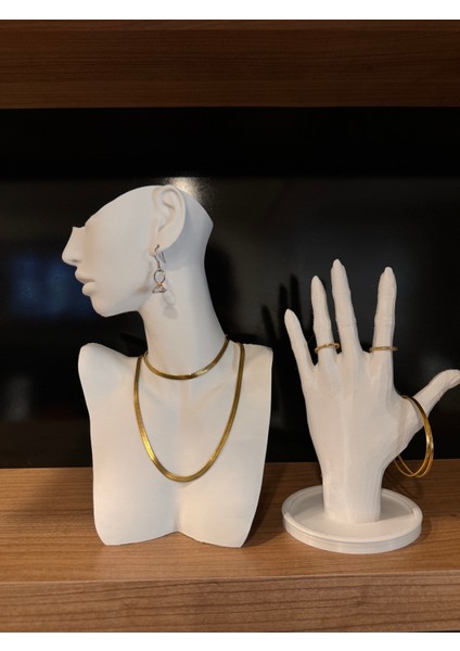 Dekoratif Takı Mankeni Teşhir Standı 25 cm Orta Boy 2li Set