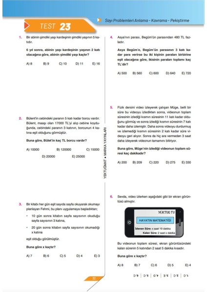 Marka Yayınları 2025 En Temelden ÖSYM`ye Sayı Kesir Problemler Yektugmat Deşifre Soru Bankası