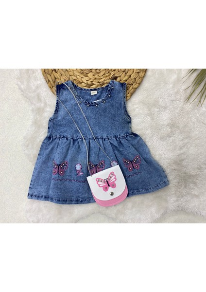 Kız Çocuk Çantalı Kot Elbise fiyatları