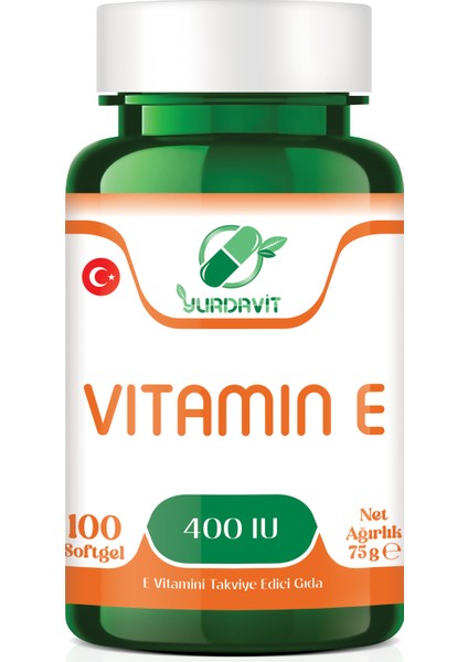 Vitamin E 400 Iu 100 Softgel E Vitamini