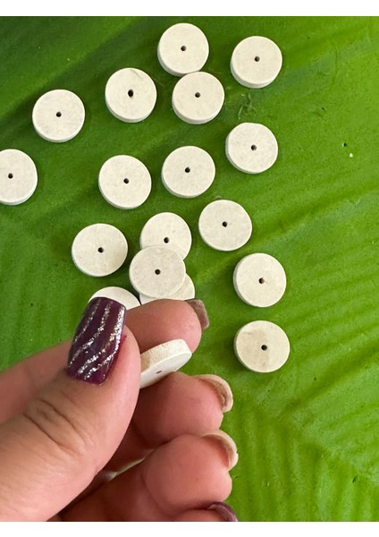 1 Cm 18 Adet Ahşap Beyaz Delikli Takı Boncuğu fiyatları