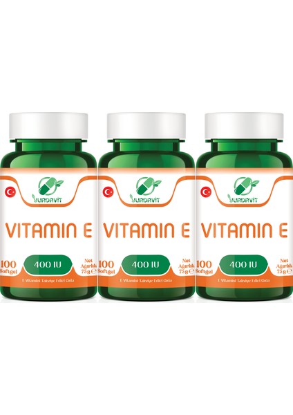 Vitamin E 400 Iu 3X100 Softgel E Vitamini