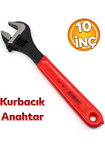 Kurbacık Kurbağacık Ingiliz Anahtarı 10 Inç 25 cm Çok Amaçlı Pense Sıkma Sökme El Aleti 2.5 cm Ağız