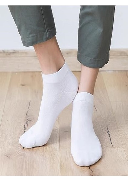 12 Çift Erkek Kadın Kısa Bilek Rahat Ince Patik Pamuk Çorap Siyah Beyaz modelleri