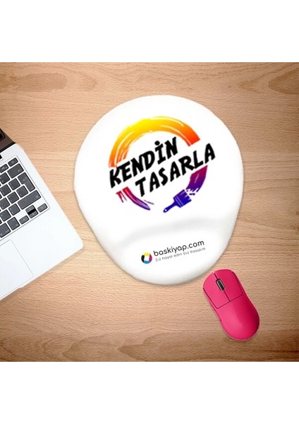 Kişiye Özel Tasarlanabilen Kesik Oval Mouse Pad - Bilek Destekli