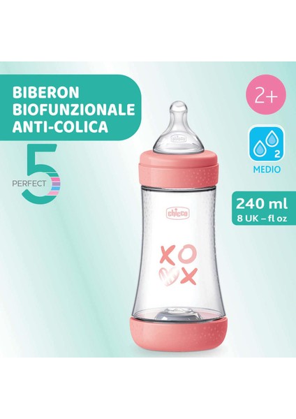 Perfect5 P5 Antikolik Biberon Pp 240ML Orta Akış Kırmızı