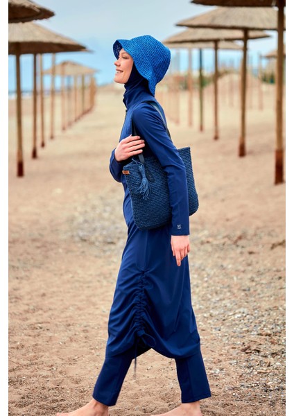 Paraşüt Lacivert Tam Kapalı Tesettür Mayo M2416 fırsatları