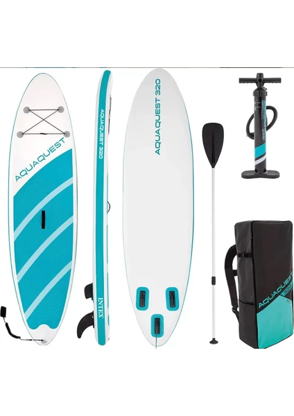 Aqua Quest 320 Şişme Sup Paddle Board Set | Kürek Sörfü | 320x81x15cm