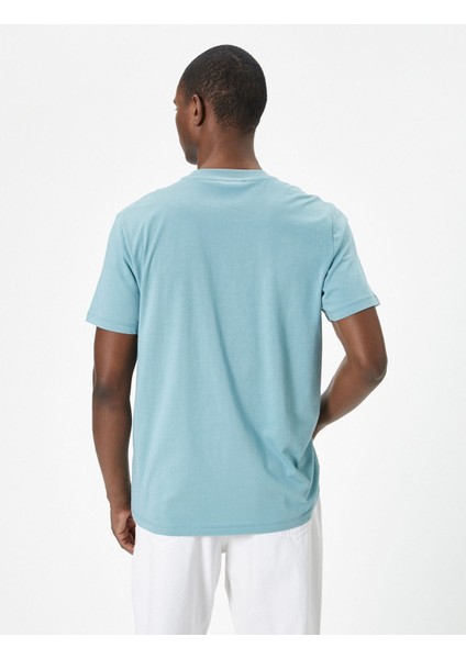 Slogan Baskılı Tişört Bisiklet Yaka Kısa Kollu fırsatları