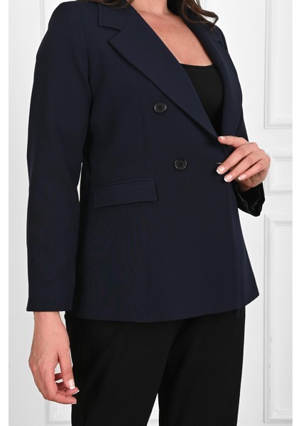 Kadın Astarlı Büyük Beden Blazer Ceket 0101-1