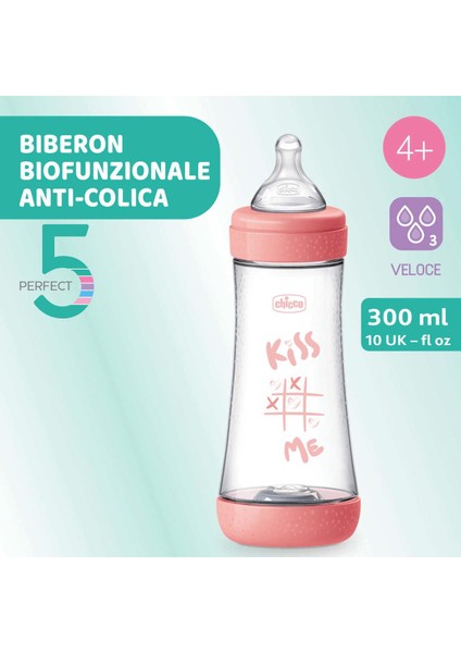 Perfect5 P5 Antikolik Biberon Pp 300ML Hızlı Akış Kırmızı