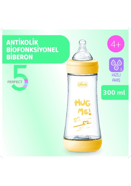 Perfect5 P5 Antikolik Biberon Pp 300ML Hızlı Akış Sarı