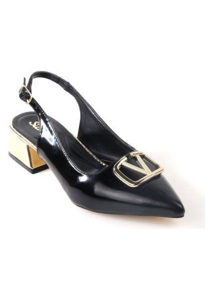 Sprs 02828 4 Cm Topuklu Kadın Arkası Açık Stiletto Ayakkabı