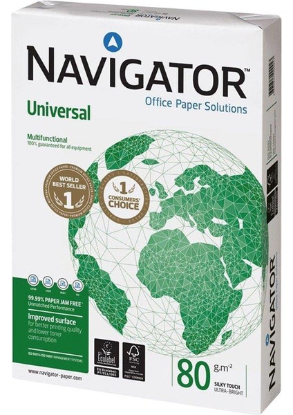 Navigatör Fotokopi Kağıdı (500 Lü) (A4) (80 Gr) (5 Paket) (Snl) (1 Koli)