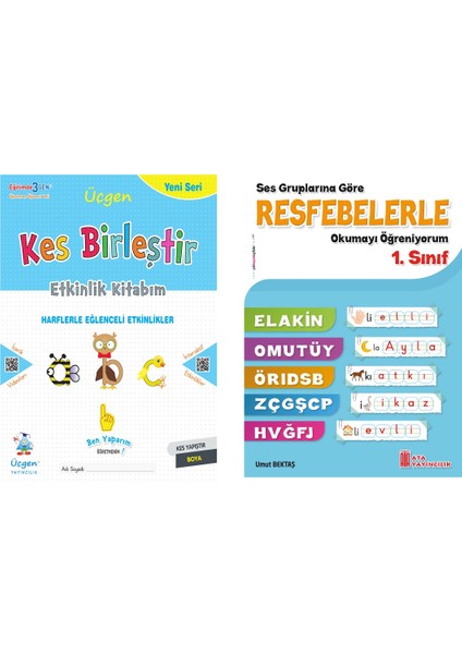 1.sınıf Hazırlık Kes Birleştir Etkinlik Kitabı + Resfebelerle Okumayı Öğreniyorum