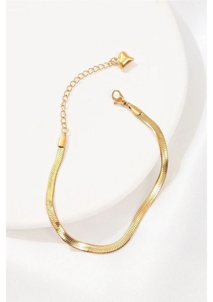 Tekno Trust Paslanmaz Çelik Kadın Yüksek Kaliteli Çelik Italyan Kararmaz Ayarlanabilir Bileklik Altın Zirkon Ta