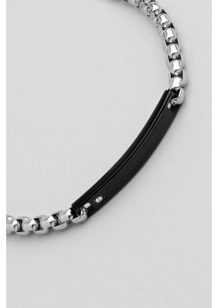 Tekno Trust Çelik Zirkon Taş Detaylı Çelik Erkek Bileklik 1 Yıl Zirkon Taş Metalik fiyatları