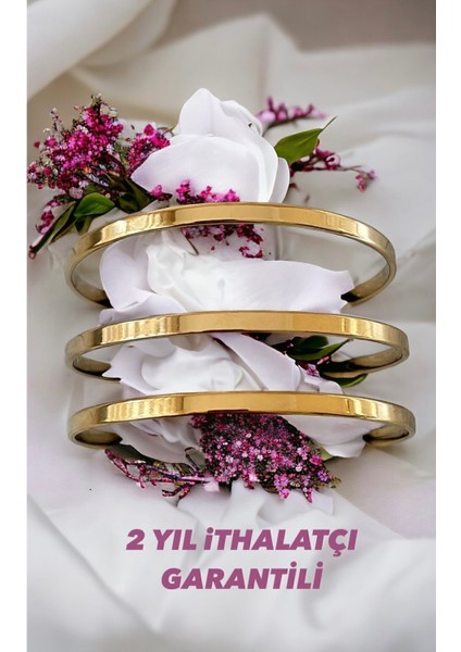 Tekno Trust 2 Yıl Çelik Kalın Ajda Bilezik Kararmaz 3 Adet (19-22CM) (2 Yıl Ithalatçı Garantili) Altın Zirkon T fiyatları