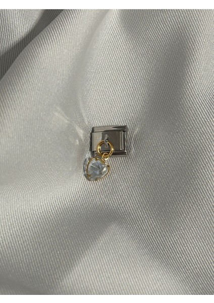 Tekno Trust Zirkon Taş Paslanmaz Çelik Kristal Kalp Italyan Bileklik Charm Gümüş Garantisiz Çelik Paslanmaz Çe modelleri