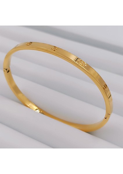 Tekno Trust 1 Yıl Çelik Gold Iç Çevresi 15 Cm. (Bebe Boy) Crtr Ince Taşsız Kelepçe Bileklik Altın Zirkon Taş Çe fiyatları