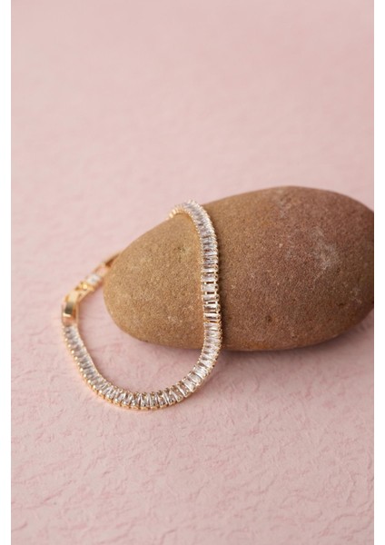 Tekno Trust Çok Renkli Kadın Bileklik Çelik Renk Atmaz Zirkon Taş Çelik