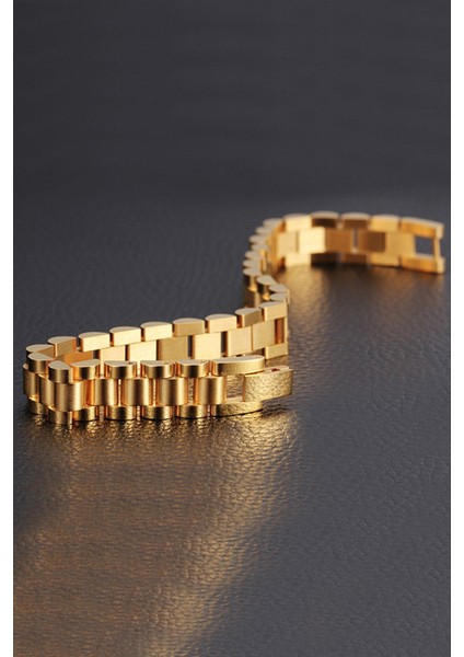 Tekno Trust Altın Gold 316 L Çelik Parlak ve Mat Erkek Bileklik ED02SR Zirkon Taş Çelik modelleri