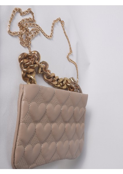 Kadın Kalp Kabartmalı Gold El Omuz Çantası fiyatları