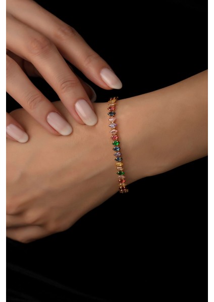 Tekno Trust Altın Kadın Vıp Su Yolu Mekik Bileklik Çelik Zirkon Taş fiyatları