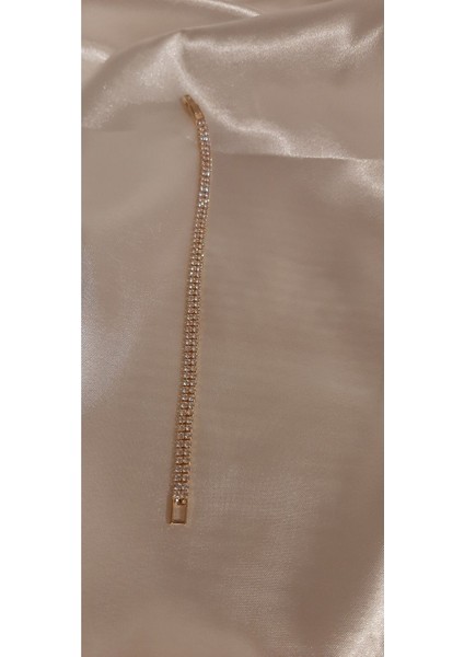 Tekno Trust Zirkon Taş Gold Çiftli Su Yolu Bileklik (17CM) Çelik Altın fiyatları