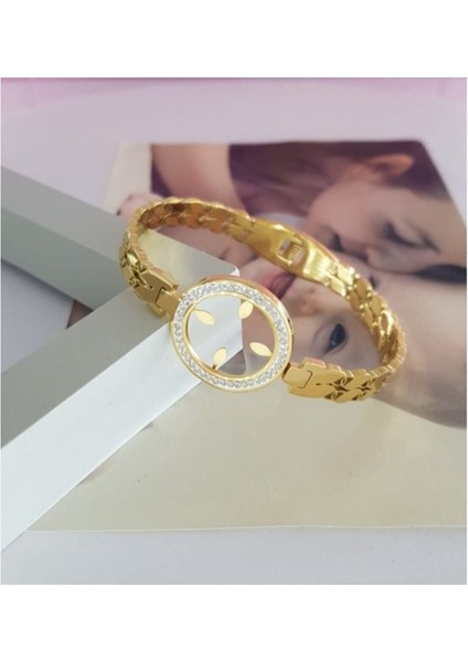 Tekno Trust Çelik Yenisezon Çelik Çeyrek Takilabilen Arpa Kelepçe Zirkon Taş Altın