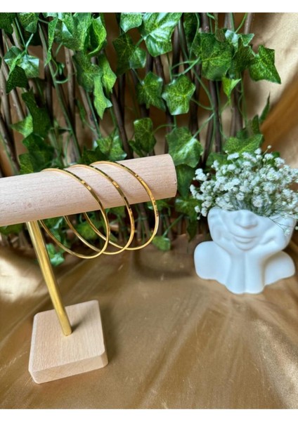 Tekno Trust Altın Yüksek Kalite 3’lü Büyük Boy Çelik Ajda Model Bilezik Zirkon Taş Paslanmaz Çelik modelleri