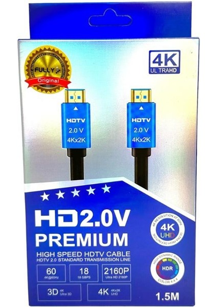 4KX2K 60Hz UHD 2.0V 1.5metre HDMI Kablo