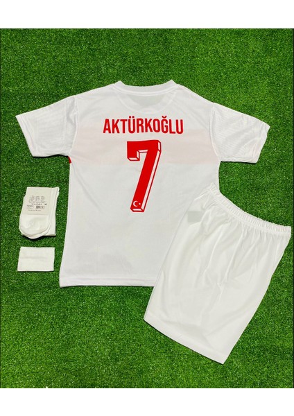 Türkiye Euro 2024 Kerem Aktürkoğlu Çocuk Forması 4'lü Set (White)