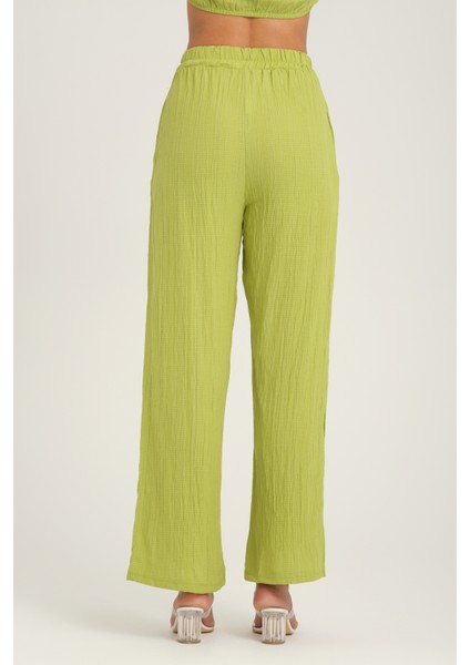 Açık Omuzlu Crop ve Pantolon Müslin Takım fırsatları